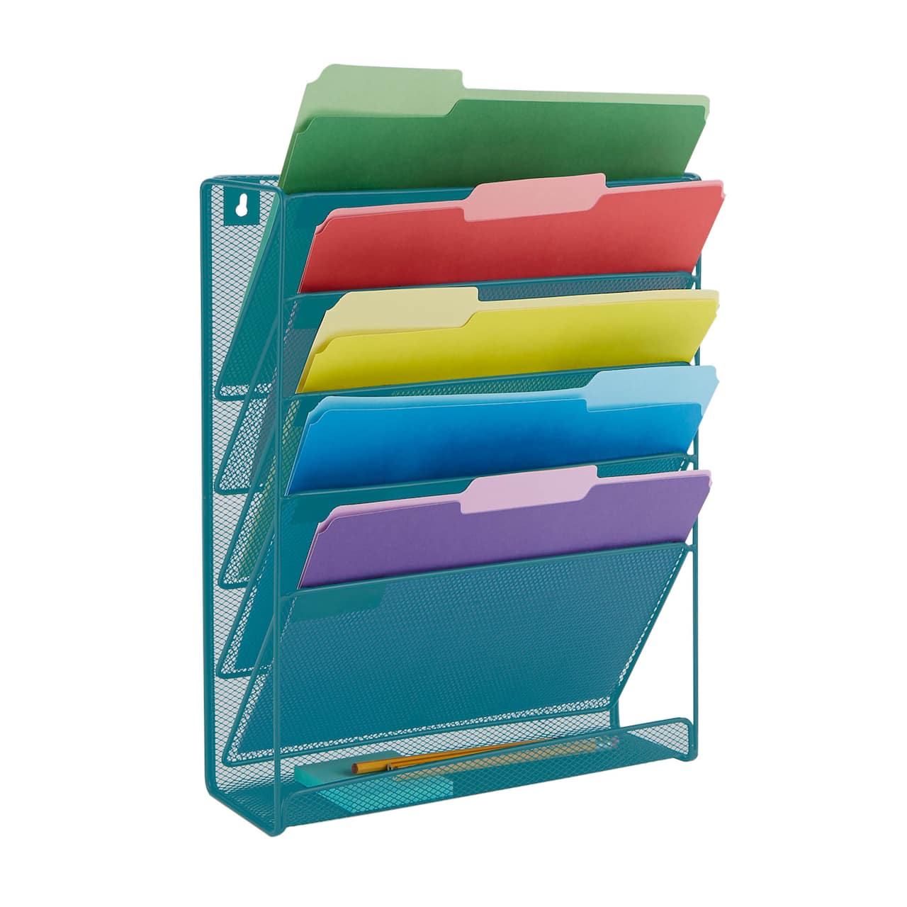 Mind Reader 6 Compartment Vertical Hanging Wall File &#x26; Chart Organizer